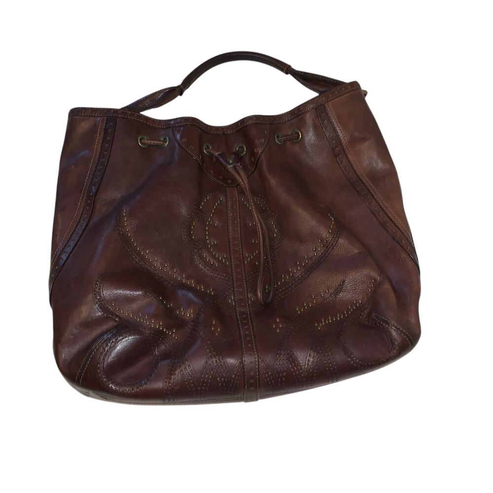 Cole Haan Sierra Laser Cut Brown Purse Bag - Picture 4 of 16